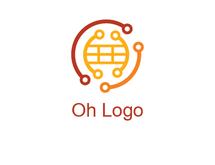 technology wires forming globe graphics
