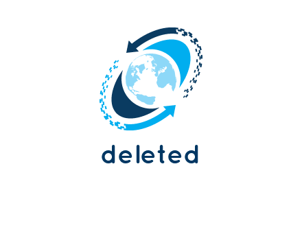 globe in circle with digital arrow logo