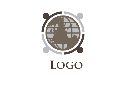 abstract people around the globe logo