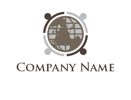 abstract people around the globe logo