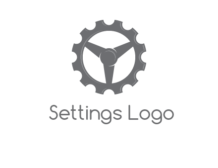 steering wheel mixed with gear logo