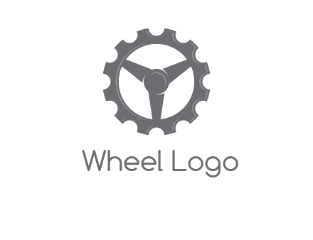 steering wheel mixed with gear logo