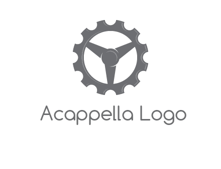 steering wheel mixed with gear logo