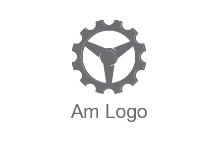steering wheel mixed with gear logo