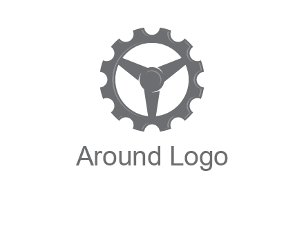steering wheel mixed with gear logo