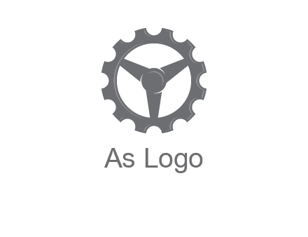 steering wheel mixed with gear logo
