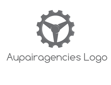 steering wheel mixed with gear logo