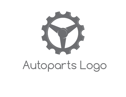 steering wheel mixed with gear logo