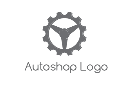 steering wheel mixed with gear logo