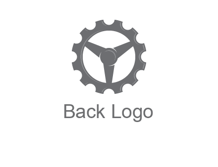 steering wheel mixed with gear logo