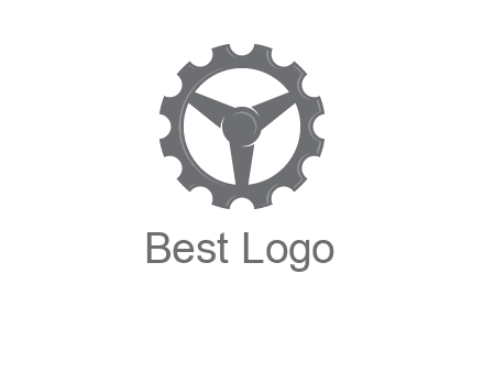 steering wheel mixed with gear logo