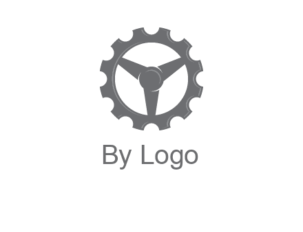 steering wheel mixed with gear logo