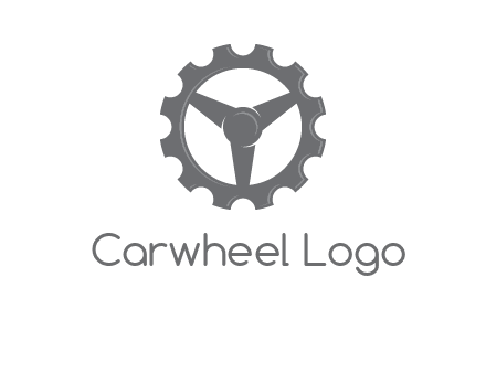 steering wheel mixed with gear logo