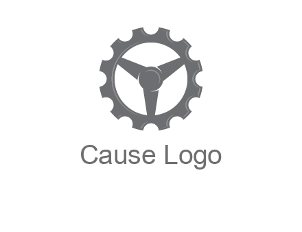 steering wheel mixed with gear logo