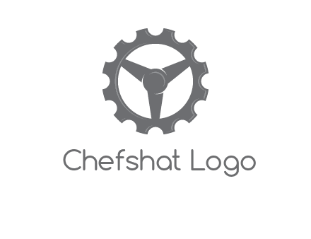 steering wheel mixed with gear logo