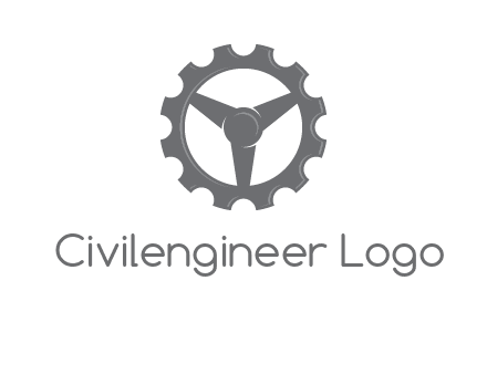 steering wheel mixed with gear logo