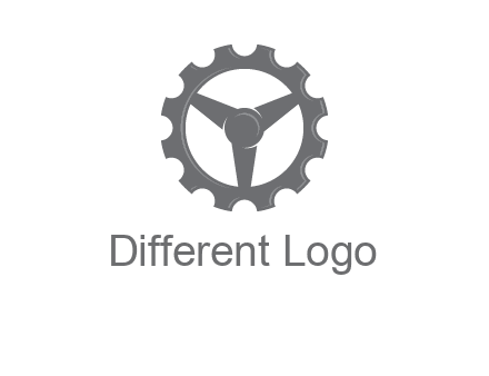 steering wheel mixed with gear logo