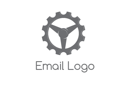 steering wheel mixed with gear logo
