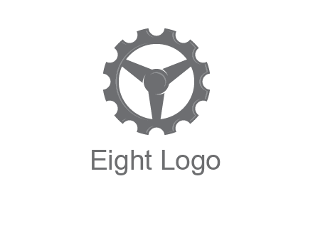 steering wheel mixed with gear logo