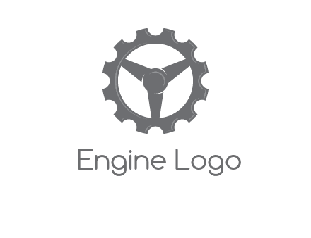 steering wheel mixed with gear logo
