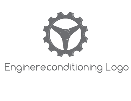 steering wheel mixed with gear logo