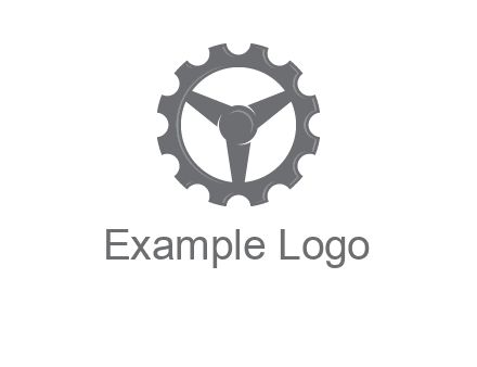 steering wheel mixed with gear logo