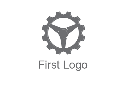 steering wheel mixed with gear logo