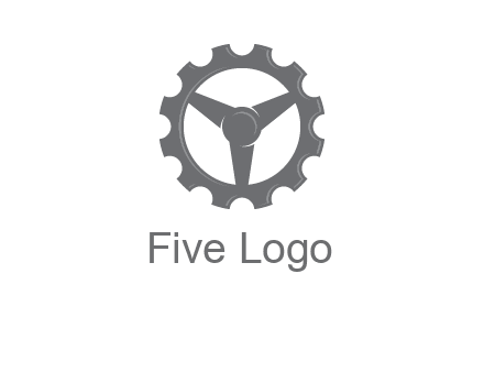 steering wheel mixed with gear logo
