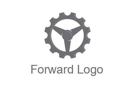 steering wheel mixed with gear logo