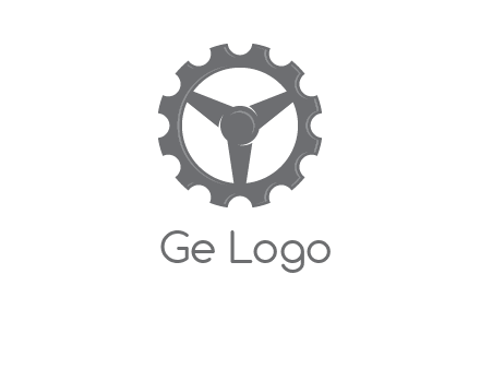steering wheel mixed with gear logo