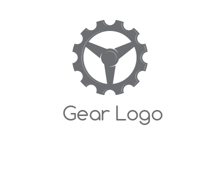 steering wheel mixed with gear logo