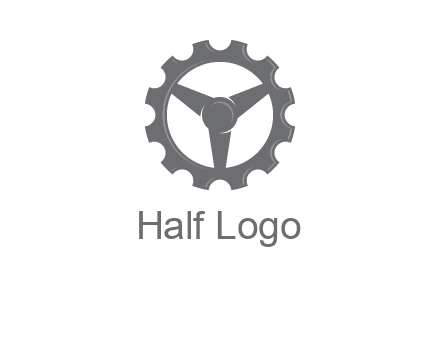 steering wheel mixed with gear logo