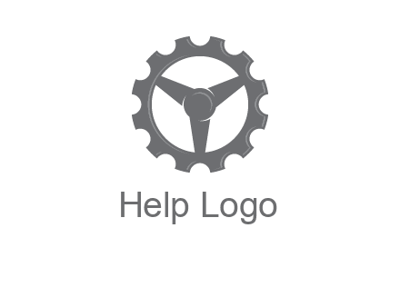 steering wheel mixed with gear logo