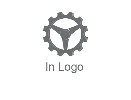 steering wheel mixed with gear logo
