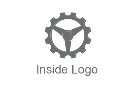 steering wheel mixed with gear logo