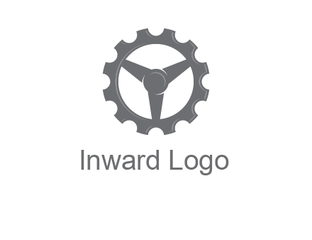 steering wheel mixed with gear logo