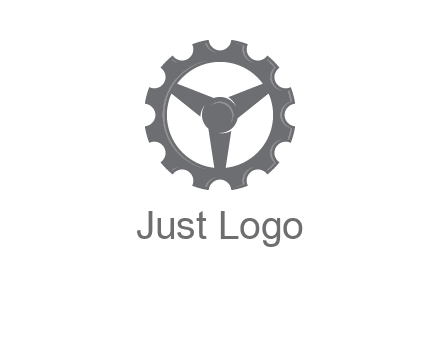 steering wheel mixed with gear logo