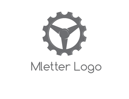 steering wheel mixed with gear logo