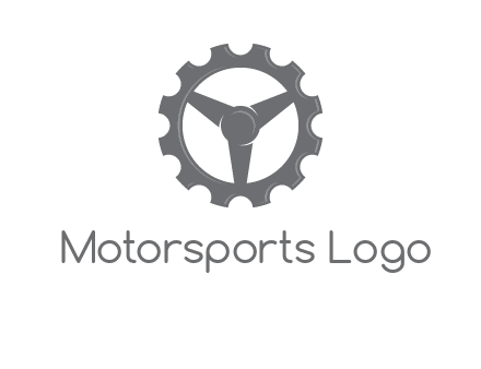 steering wheel mixed with gear logo