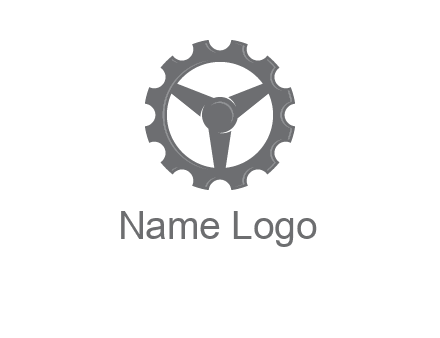 steering wheel mixed with gear logo