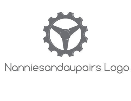 steering wheel mixed with gear logo