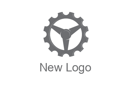 steering wheel mixed with gear logo