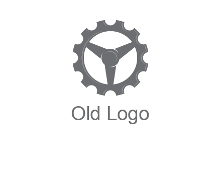 steering wheel mixed with gear logo