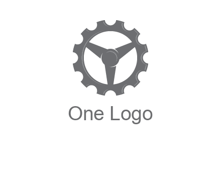 steering wheel mixed with gear logo