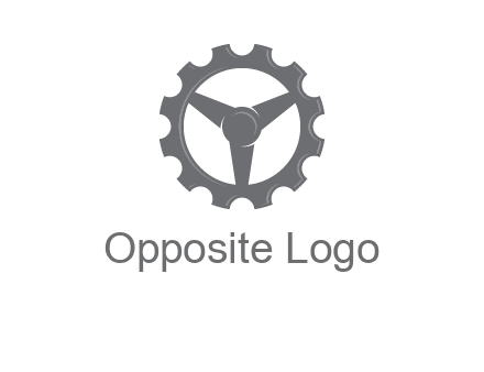 steering wheel mixed with gear logo