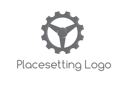 steering wheel mixed with gear logo
