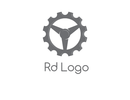 steering wheel mixed with gear logo