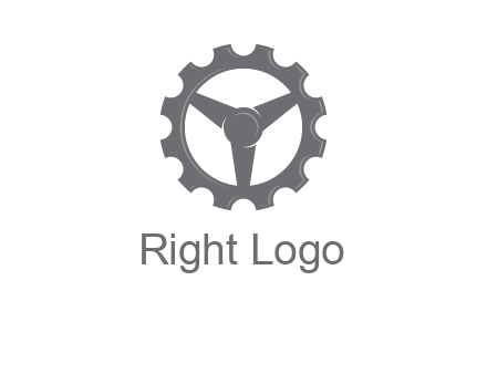 steering wheel mixed with gear logo