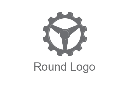 steering wheel mixed with gear logo