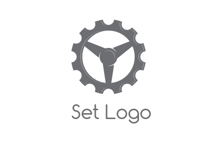 steering wheel mixed with gear logo